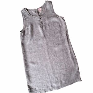 St. Tropez West 100% Linen Shift Dress Cover Up, Light Gray, 12